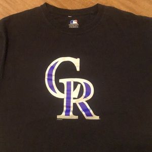 Authentic Colorado Rockies short sleeve size L